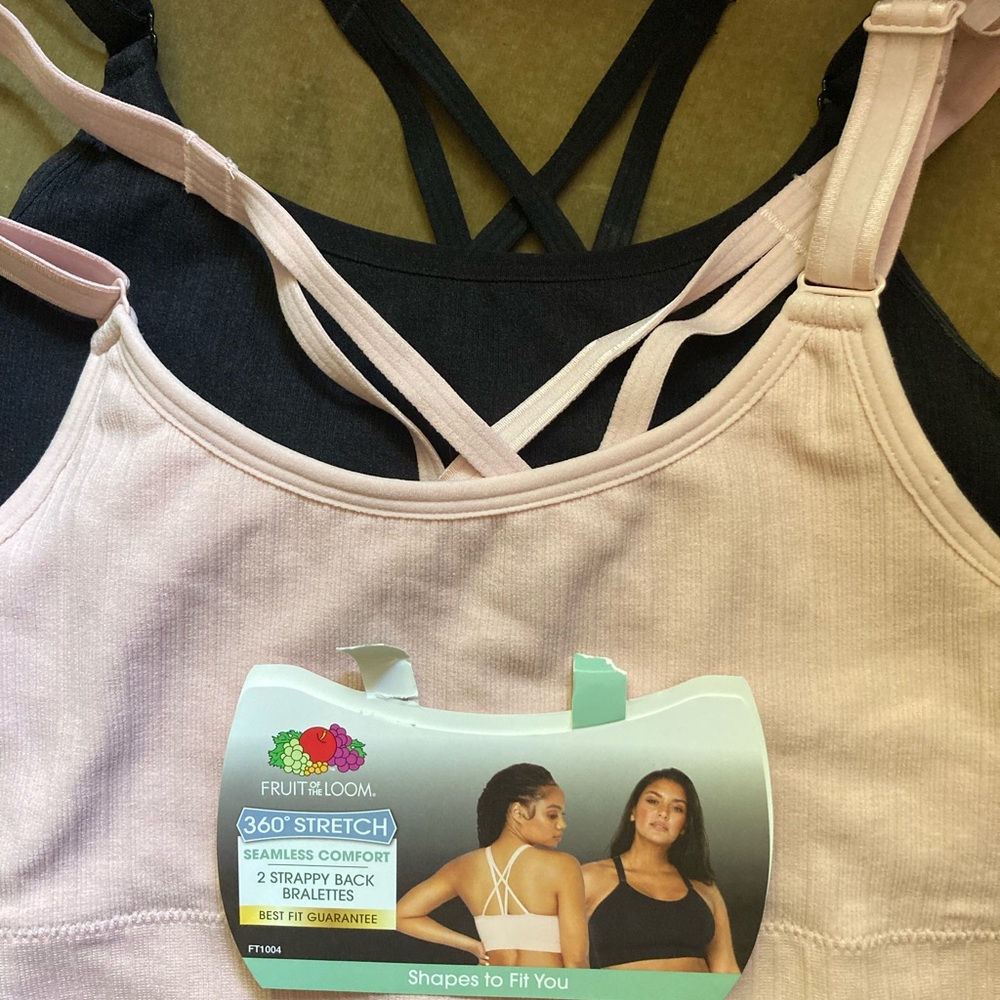 Fruit of the Loom Seamless Bralette Set - Light Pink and Black